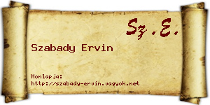 Szabady Ervin névjegykártya